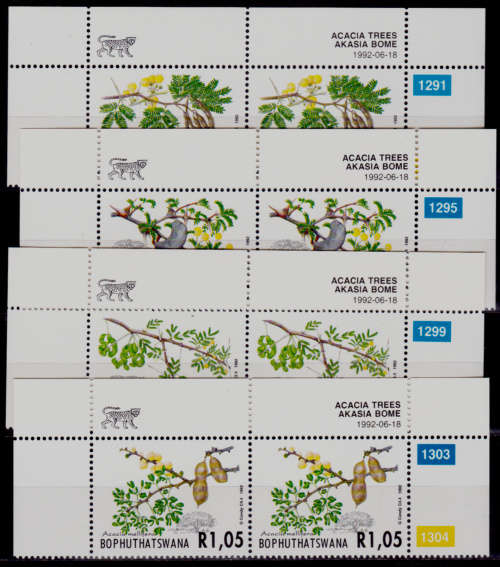 BOPHUTHATSWANA 1992, 18 June. ACACIA TREES, set pairs, MNH, CV R 82.00, view scans