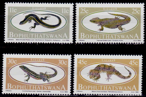BOPHUTHATSWANA 1984, 25 Sept. LIZARDS, set, MNH, CV R 10.00, view scans