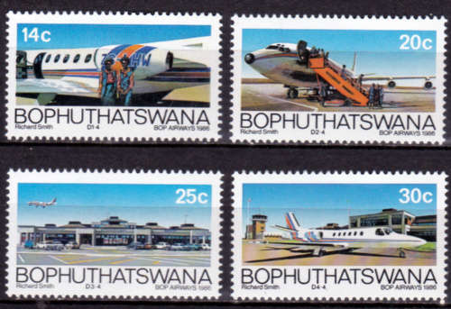 BOPHUTHATSWANA 1986, 16 Oct. BOP AIRWAYS, set, MNH, CV R 10.00 view scans