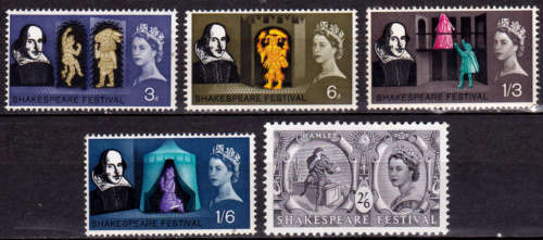 ENGLAND 1964, 23 April. 400th ANNIV BIRTH W SHAKESPEARE, set, MH, CV +/-R 75.00 view scans