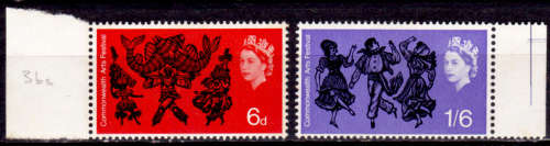 ENGLAND 1965, 1 Sept. 1st COMMONWEALTH ARTS FESTIVAL, set, MH, CV +/-R 25.00 view scans