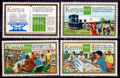 KENYA 1984, 28 June. 50th CONFERENCE IFLA, set, MNH, CV +/-R 80.00 view scans