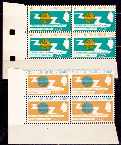 BRITISH VIRGIN ISLANDS 1965, 100th ANNIV UPU, set blocks, MH, CV +/-R 90.00 view scans