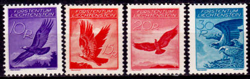 LIECHTENSTEIN 1934 - 1935, BIRDS AIRMAIL, short set, MH, CV +/-R 3,100.00 view scans