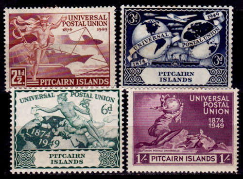 PITCAIRN ISLANDS 1949, 10 Oct. 75th ANNIVERSARY of UPU, set, MH, CV +/-R 780.00 view scans