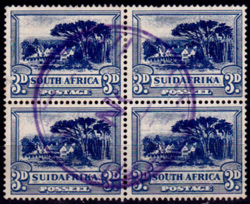 UNION OF SA 1930-1945, DEFINITIVE ISSUE - ROTO PRINT, 3d block, UH, CV R 110.00 view scans