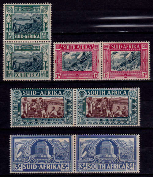 UNION OF S A 1938,14 Dec VOORTREKKER CENTENARY MEMORIAL FUND, set, MH, CV R 1,180.00 view scans