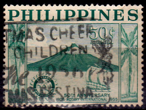 PHILIPPINES 1955, 23 Feb. 50th ANNIV ROTARY INTL, single, UH, CV +/-R 20.00 view scans