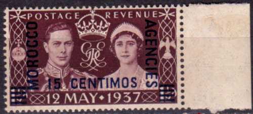 BRITISH POST SPANISH MOROCCO 1937, 13 May. GB Stamps overprinted single MNH CV +/-R 15.00 view scans