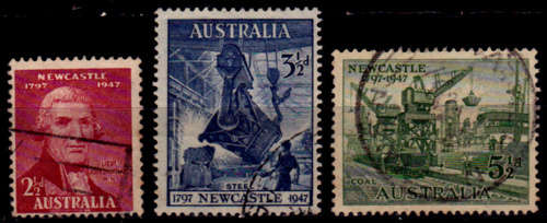 AUSTRALIA 1947, 10 Sept. 150th ANNIV NEWCASTLE, set, UH, CV+/- R 15.00 view scans