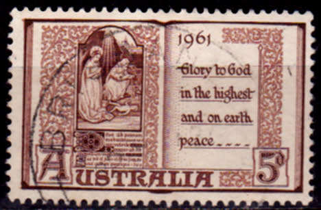 AUSTRALIA 1961, 8 Nov. CHRISTMAS , single, UH, CV +/-R 5.00 view scans