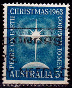 AUSTRALIA 1963, 25 Oct. CHRISTMAS, single, UH, CV +/-R 5.00 view scans