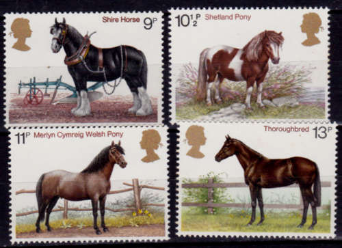 ENGLAND 1978, 5 July. BRITISH HORSES, set, MNH, CV +/-R 30.00 view scans
