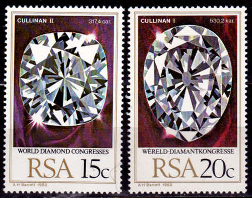 RSA 1980, 12 May. WORLD DIAMOND CONGRESS, set, MNH, CV R 5.00 view scans