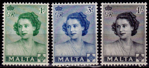 MALTA 1950,1 Dec. ELIZABETH II - ROYAL VISIT, set, MH, CV +/-R 30.00 view scans