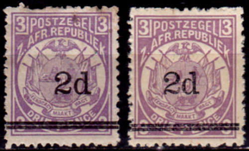 TRANSVAAL 1887, 15 Jan. no 183a SURCHARGED `2d`, set, MH, CV R 240.00, view scans
