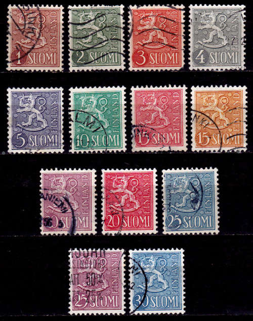FINLAND 1954-1959, COAT OF ARMS, set, UNH, CV+/- R 80.00 view scans
