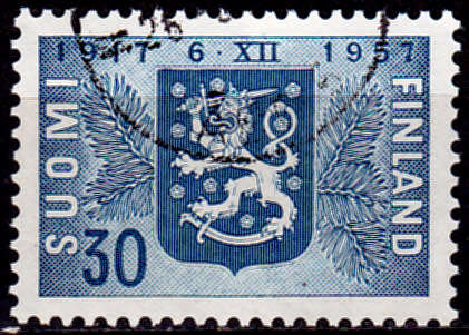 FINLAND 1957, 6 Dec. 40th ANNIV OF INDEPENDENCE, single, UNH, CV+/- R 15.00 view scans