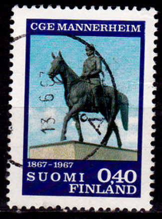 FINLAND 1967, 4 June. 100th ANNIV BIRTH OF MARSHAL MANNERHEIM, single, UNH CV +/-R 10.00 view scans