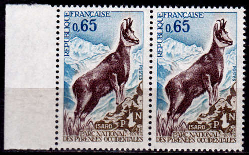 FRANCE 1971, 24 April. INAUG WESTERN PYRENEES NP, single pair, MNH CV +/-R 20.00 view scans