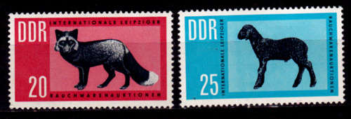 GERMANY DDR 1963, 14 Feb. INTERNATIONAL FUR AUCTION, set, MH, CV+/- R 35.00 view scans