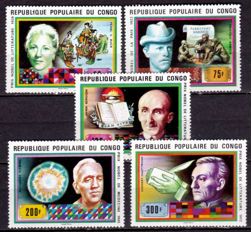 CONGO REP 1978, 29 April. NOBEL PRIZE WINNERS, set, MNH, CV +/-R 115.00 view scans