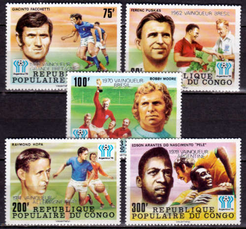 CONGO REP 1978, 5 Dec. FOOTBALL WORD CUP WINNERS, set, MH, CV +/-R 105.00 view scans