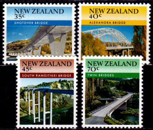 NEW ZEALAND 1985, 12 June. BRIDGES OF NEW ZEALAND, set, MNH, CV +/-R 45.00 view scans