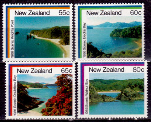 NEW ZEALAND 1986, 11 June. COASTAL SCENERY, set, MNH, CV +/-R 60.00 view scans