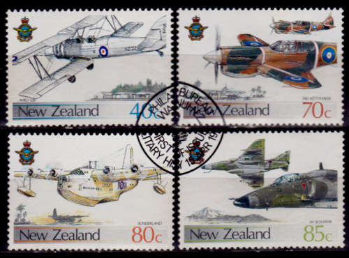 NEW ZEALAND 1987, 15 April. 50th ANNIV ROYAL NZ AIR FORCE, set, CTO, CV +/-R ?? view scans