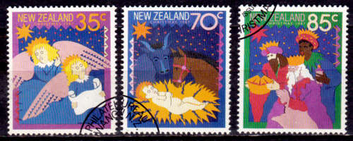 NEW ZEALAND 1987, 16 Sept. CHRISTMAS, set, CTO, CV +/-R ?? view scans
