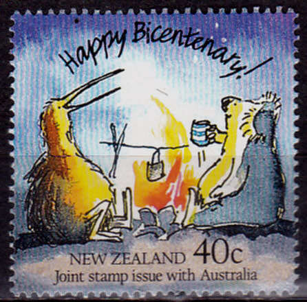 NEW ZEALAND 1988, 21 June. 200th ANNIV AUS SETTLEMENT, single, MNH, CV +/-R 10.00 view scans
