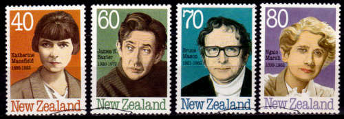 NEW ZEALAND 1989, 1 March. NEW ZEALAND AUTHORS, set, CTO, CV +/-R ?? view scans