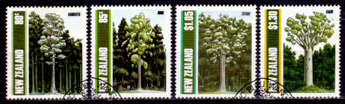 NEW ZEALAND 1989, 7 June. NATIVE TREES, set, CTO, CV +/-R ?? view scans