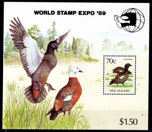 NEW ZEALAND 1989, 17 Nov. WORLD STAMP EXPO 89, m/sheet, MNH, CV +/-R 180.00 view scans