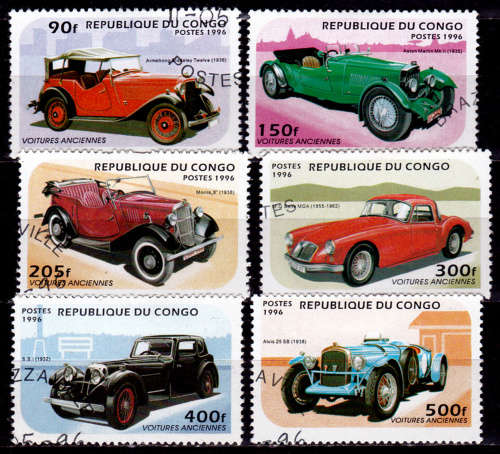 CONGO REP 1996, 30 April. CLASSIC CARS, set, CTO, CV +/-R ?? view scans