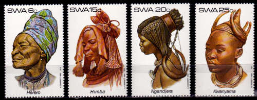 SWA 1982, 15 Oct. TRADITIONAL HEAD-DRESSES OF SWA, set, MNH, CV R 10.00 view scans