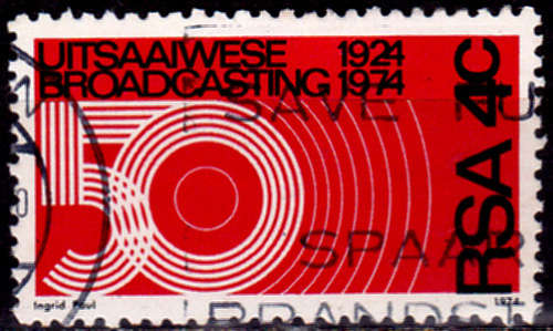 RSA 1974, 13 July. 50th ANNIV OF BROADCASTING IN SA, single, UH, CV R 2.00 view scans