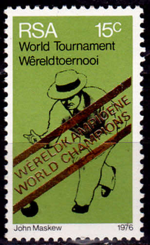 RSA 1976, 6 April. SA WINNERS WORLD BOWLS CHAMPIONSHIP, single, MNH, CV R 2.50 view scans