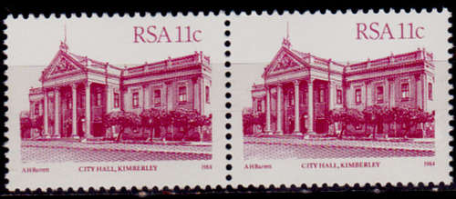 RSA 1984, 2 April.  ADD VALUE DEFINITIVE ISSUE, single pair, MNH, CV R 4.00 view scans