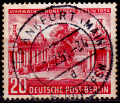 GERMANY BERLIN 1954, 25 Jan. FOUR-POWER CONFERENCE, single, UNH, CV +/-R 110.00 view scans
