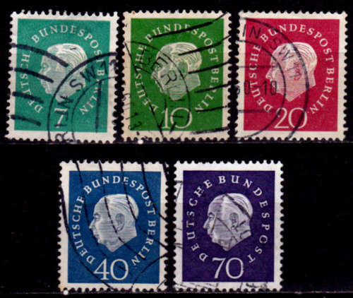 GERMANY BERLIN 1959, 31 Jan. PROF DR HEUSS, set, UH, CV +/-R 380.00 view scans