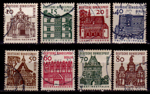 GERMANY BERLIN 1964, 15 Dec. GERMAN BUILDINGS, set, UH, CV +/-R 200.00 view scans