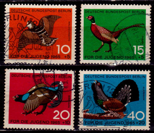 GERMANY BERLIN 1965, 1 April. BIRDS set, UNH, CV +/-R 30.00 view scans