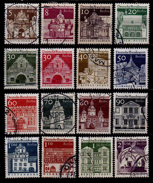 GERMANY BERLIN 1966, 7 Jan. GERMAN BUILDINGS, set, UH, CV +/-R 240.00 view scans