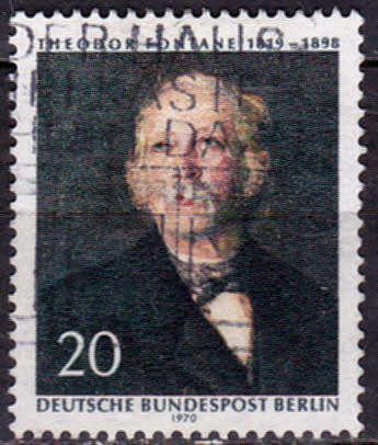 GERMANY BERLIN 1970, 7 Jan. 150th ANNIV BIRTH T FONTANE, single, UH, CV +/-R 5.00 view scans