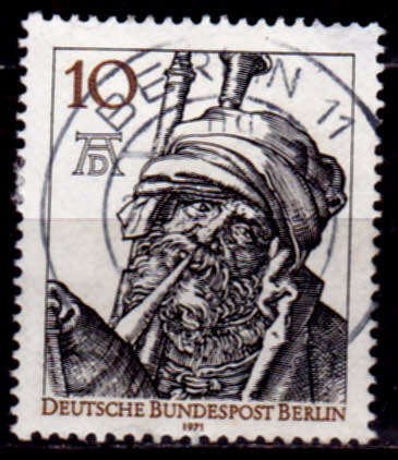 GERMANY BERLIN 1971, 21 May. 500th ANNIV BIRTH A DURER, single, UH, CV +/-R 10.00 view scans