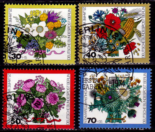 GERMANY BERLIN 1974, 15 Oct. CHARITY STAMPS, set, CTO, CV +/-R ?? view scans