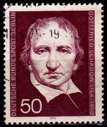 GERMANY BERLIN 1975, 15 Jan. 125th ANNIV DEATH G SCHADOW, single, UNH, CV +/-R 10.00 view scans