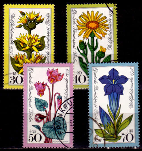 GERMANY BERLIN 1975, 15 Oct. CHARITY STAMPS - FLOWERS, set, UNH, CV +/-R 55.00 view scans